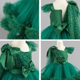 thumbnail image 7 of IBTOM CASTLE Toddler Baby Girls Shiny Sequin Heart Pageant Dress Sequins Heart Tulle Tutu Dress Flower Wedding Princess Birthday Party Prom Gown 18-24 Months Green, 7 of 7