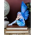 thumbnail image 7 of Ebros Amy Brown Pretty Blue Moon Scholar Book Muse Fairy Statue 6.5"H Fantasy, 7 of 7