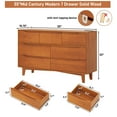 thumbnail image 4 of ChVans 7 Drawer Dresser with Power Outlets, Solid Wood Dresser for Bedroom, Mid-Century Modern Closet Dresser w/ Groove Handle for Living Room Hallway Entryway, 4 of 12