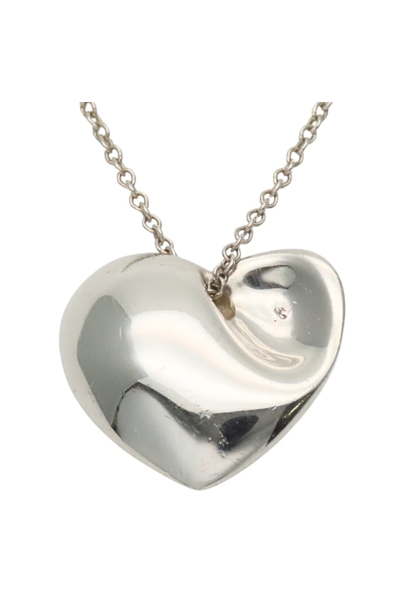 Pre-Owned Tiffany & Co. Fold Heart Necklace, Sterling Silver 925, Women's.