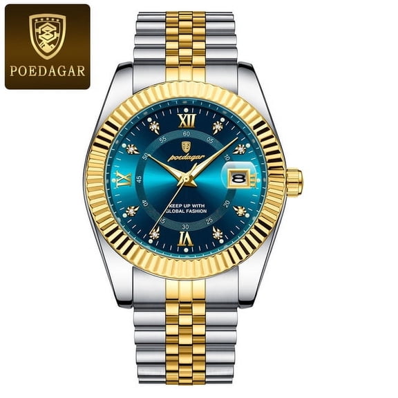 POEDAGAR Luxury Sport Wrist Luminous Date Quartz Watches Male with Gift Box