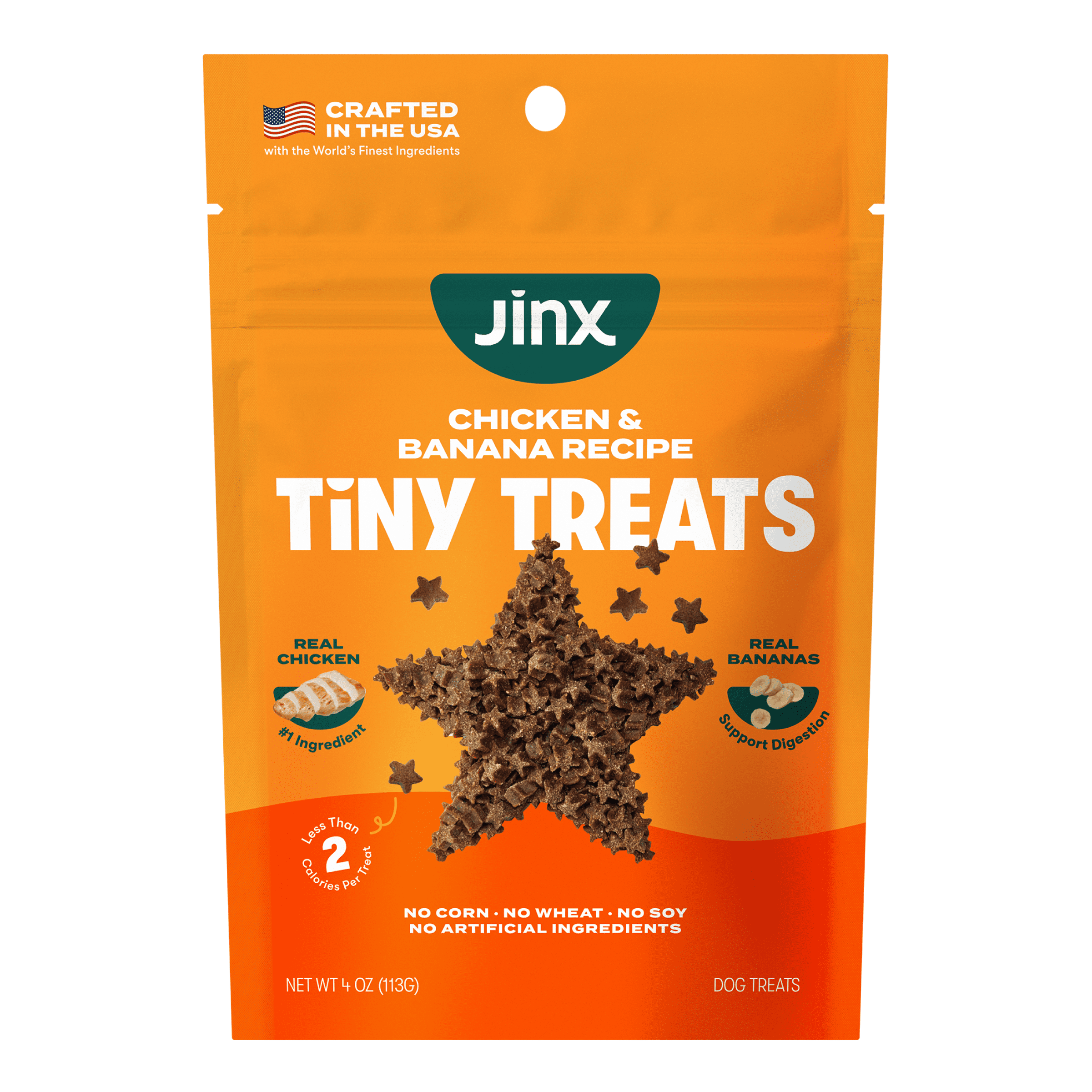 (2 pack) Jinx Chicken and Banana Tiny Treats Natural Dog Training Treats, 4 oz Bag