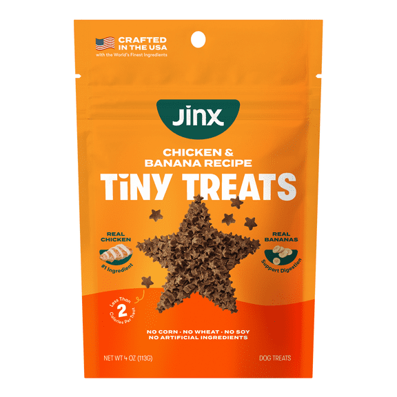 Jinx Chicken and Banana Tiny Treats Natural Dog Training Treats, 4 oz Bag