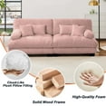 thumbnail image 6 of 94.4" Cloud Chenille Loveseat Sofa, Oversized Deep Seat 2 Seater Couch for Living Room with Pillows, Pink, 6 of 10
