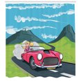 thumbnail image 3 of Ambesonne Cars Shower Curtain, Blonde Girl Drives on Road, 69"Wx84"L, Multicolor, 3 of 3