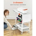 thumbnail image 4 of VEVOR Chariot Roulant et Table de Rangement 14 Porte-Rouleaux de Vinyle 2 Tiroirs Pliables, 4 of 9