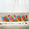thumbnail image 3 of Ambesonne Colorful Throw Pillow Cover 4 Pack, Retro Art Seventies, 24", Multicolor, 3 of 6