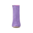 thumbnail image 2 of BLISSFUL STEP Valentine's Women's Boot Dress Side Zip Block Heel Ankle Boots Purple 6, 2 of 8