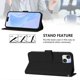 thumbnail image 3 of For iPhone 15 Plus Case Solid Color Wallet Leather Phone Cover with Strap - Black, 3 of 5