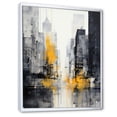 thumbnail image 2 of Designart "Grey Yellow Minimalism flow Of City III" Cityscapes Floater Framed Wall Art Print, 2 of 7