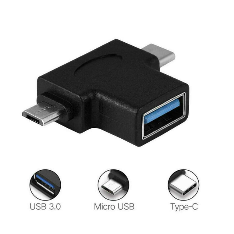 Cable OTG USB-C et Micro USB Male / USB 3.0 Type A Femelle