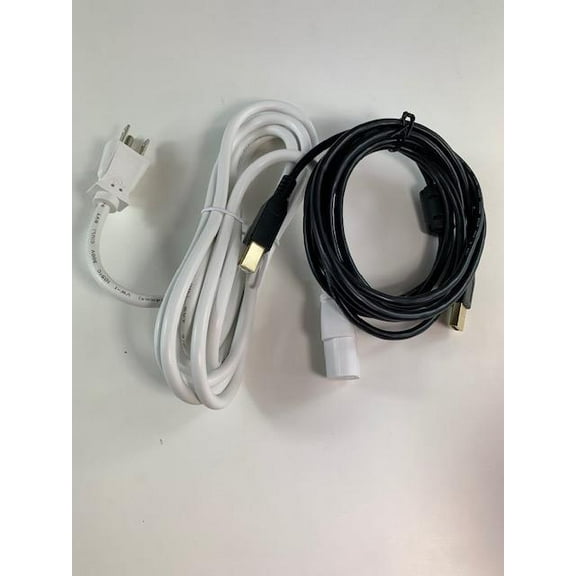 [UL Listed] OMNIHIL White 8FT AC Power Cord 8FT USB-B Cable Compatible with Peachtree Audio M24 Powered Speakers
