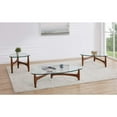 thumbnail image 3 of HomeRoots  Clear Tempered Glass Side Table with Walnut Base, 23.63 x 23.63 x 19.69 in., 3 of 5