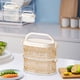thumbnail image 1 of Contenedores apilables para almacenamiento de alimentos con tapa - Cajas organizadoras de cocina herméticas, capacidad de 350 ml, plástico blanco, set de 2, 1 of 6