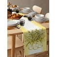 thumbnail image 3 of Eucalyptus Yellow Burlap Cotton Table Runner 18x72 Inches Long, Stripes Bottle Flower Cactus Plant Farmhouse Table Runners, Outdoor Dining Tablecloths Decor for Baby Shower/Party/Wedding, 3 of 6