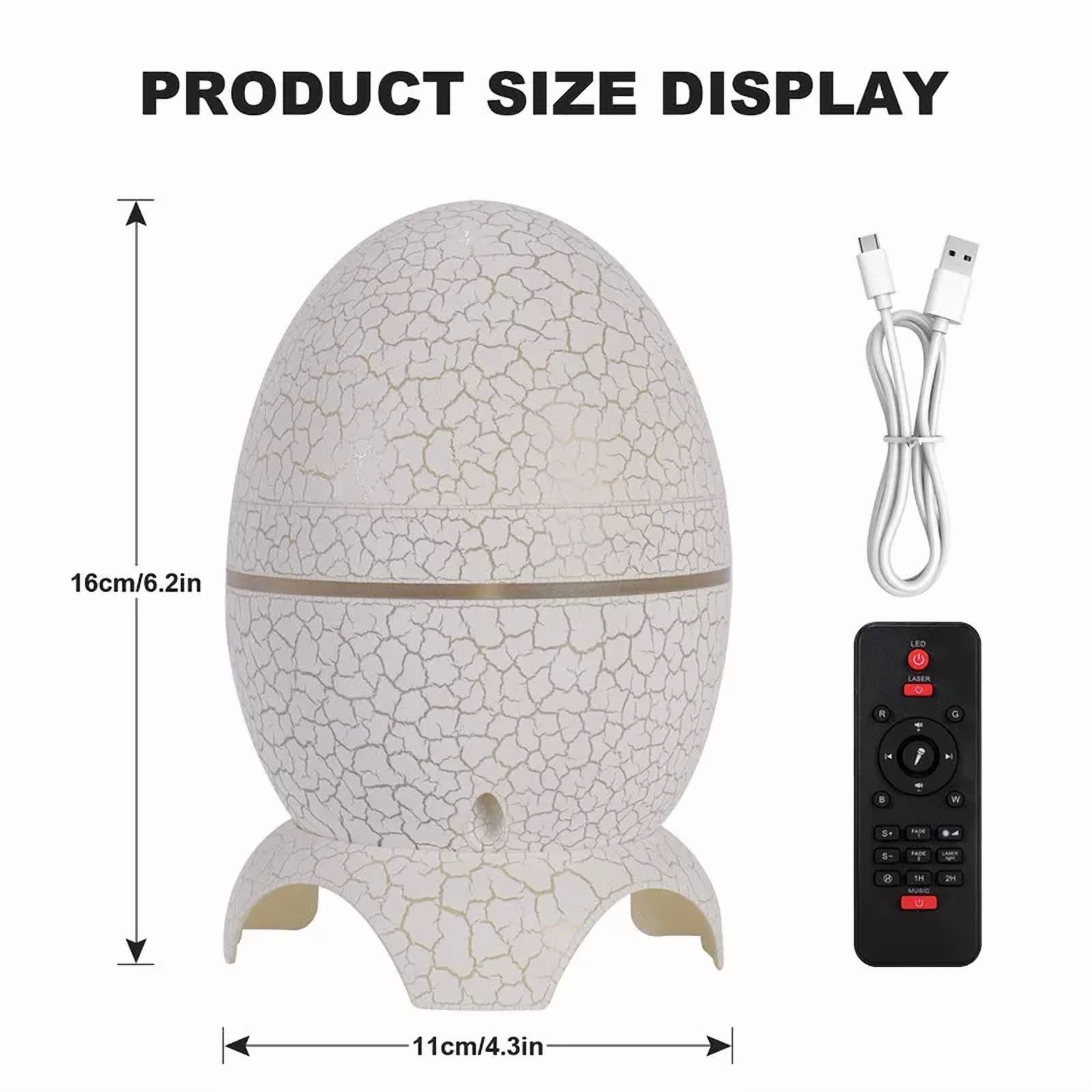 CJC Dinosaur Egg Star Projector LED Galaxy Light with Bt Music&Timer Night Light for Kids