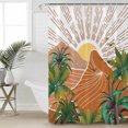 thumbnail image 4 of Cortinas de ducha DEKAXID Boho con hojas y plantas, impermeables, para baño, decoración del hogar, modernas y lujosas., 4 of 7