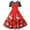 Red, variant on Jacenvly Christmas Dresses for Woman Short Sleeve Christmas Printed Womens Dresses Crewneck Mid-Length Skirts Fashion Christmas Women'S Vintage Gown Black