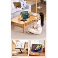 thumbnail image 3 of Adjustable Height & Angle Reading Stand for Adults & Kids - Yellow Solid Wood & Iron Plate Single-Arm Desktop Holder, Foldable Portable Book/Tablet/Laptop Support with Anti-Slip Design, Space-Saving, 3 of 6