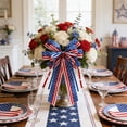 thumbnail image 4 of Large Patriotic Bow Wreath 4th of July Decor American Flag Bow for Labor Day, Veterans Day, Indoor Outdoor Red with Blue Stars Bunting Holiday，Window Decor, 4 of 6