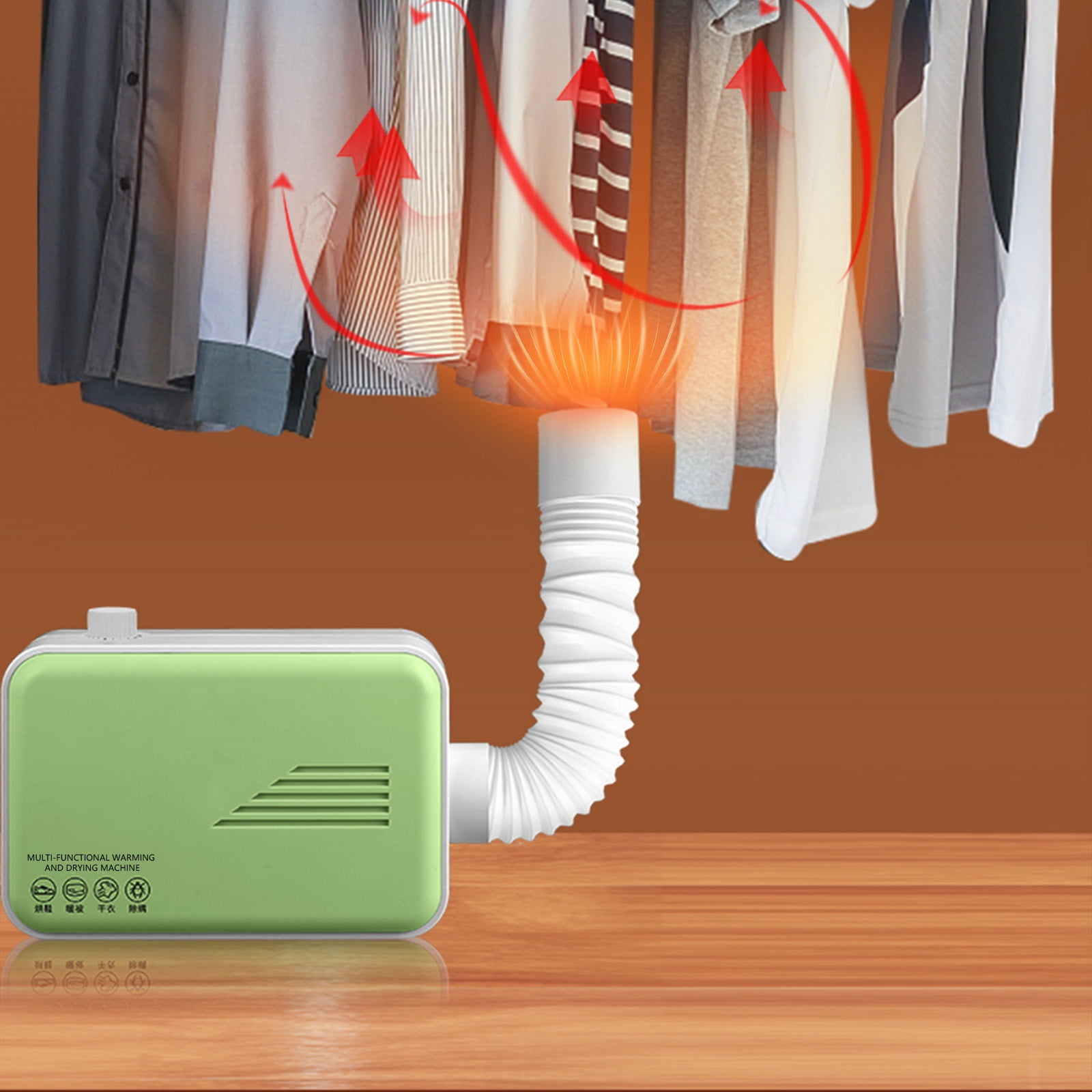 Portable Clothes Dryer Machine, 800W Power with Foldable Shelf, Compact for Apartments and Travel, Timer Function for Efficient Drying