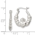 thumbnail image 2 of Sterling Silver Claddagh Hoop Earrings - Measures 3/4 Inch, 2 of 2