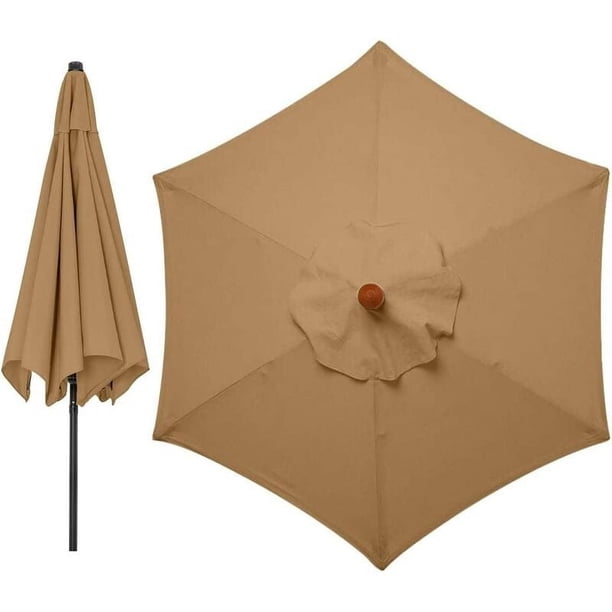 Sombrilla duradera para exteriores, amplia cobertura de sombra para una vida cómoda al aire libre, operación conveniente con botón de inclinación y manivela, tela de alta calidad resistente al sol y