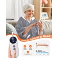 thumbnail image 5 of Ocuuziisu Wearable Heated Throw Blanket with Pockets and Hood, 50" x 70" Flannel and Sherpa Electric Wrap, 9 Heating Levels, 10-Hour Auto Shut Off, Machine Washable, Light Gray, 5 of 10