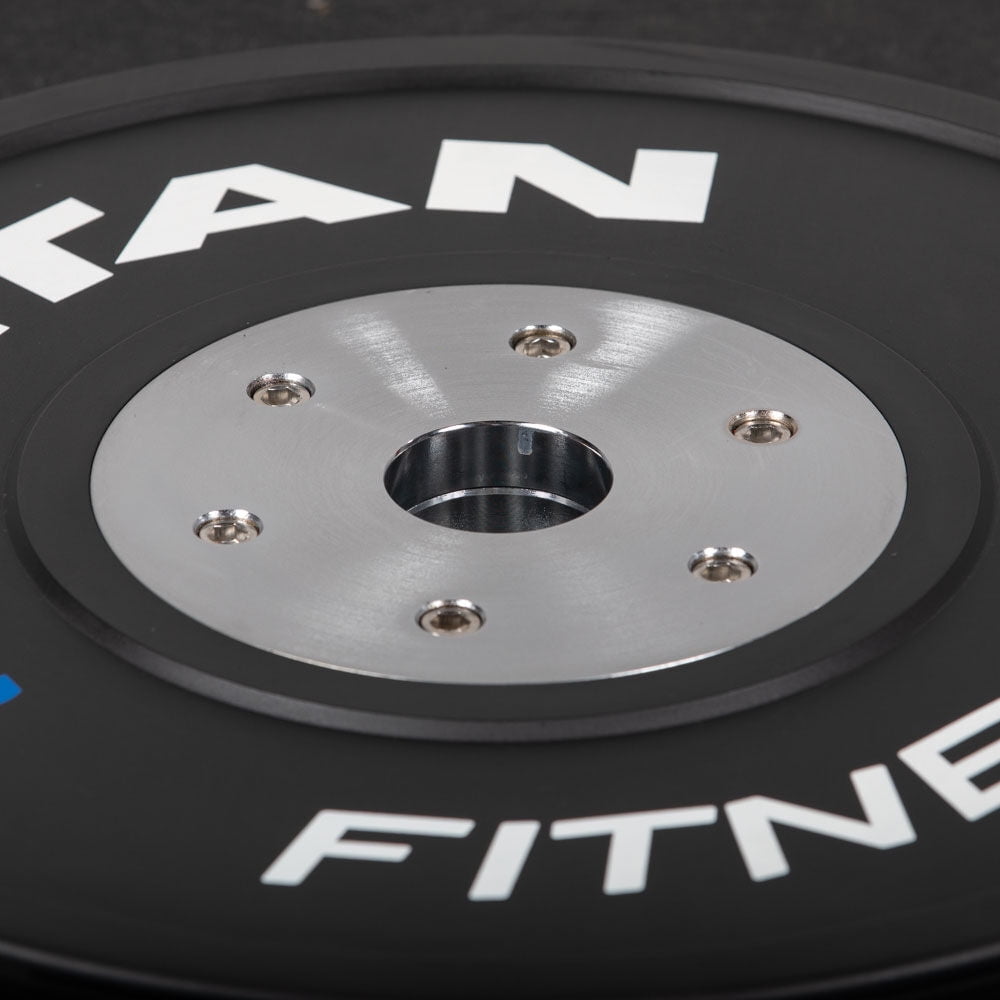 Titan Fitness 20 KG Black Elite Olympic Bumper Plates, Sold Individually, Competition Weight Plates, Rubber With Steel Insert