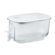 thumbnail image 1 of Dispensador de bebidas de 4L con grifo, gran capacidad, sellado, para organizar jugos. Blanco, 1 of 2