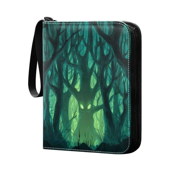 400 Pockets Trading Cards Album,Card Binder 4-Pocket, Cards Collector Album Holder Fits 400 Cards with 50 Removable Sheets Dark Forest with Green Eyes