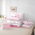 thumbnail image 6 of meiyoeat Cute Coquette Bow 7 Pieces Bedding Comforter Set For Girls,Pink Initial Latter B Full Bedding Set For Kids,pink Reversible, 6 of 7
