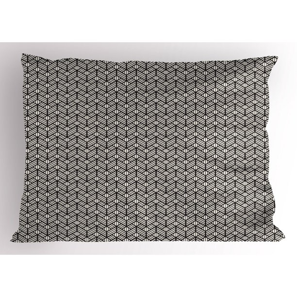Lattice Pillow Sham, Repeating Modern Geometric Lattice Ornate Graphic