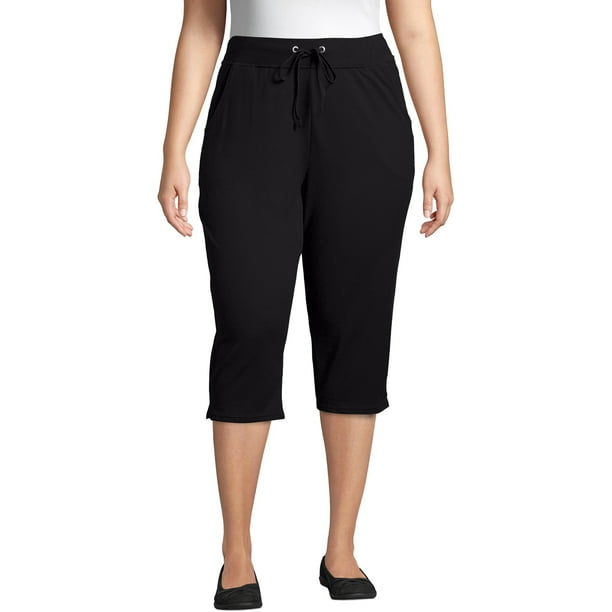 plus size yoga capris with pockets
