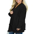thumbnail image 2 of Cardigan Ouvert à Manches Longues Couleur Unie pour Femmes avec Poches, 2 of 9