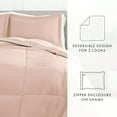 thumbnail image 5 of Noble Linens 3-Piece Rose Soft Stripe Reversible Print Comforter Set, Full/Queen, 5 of 9