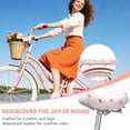 thumbnail image 6 of Dolonm 24" Girls Bike for Ages 10+, Lightweight High-Carbon Steel Frame Cruiser Bike for Women, Commuter Bicycle with Wicker Basket & Rear Seat, Peach, 6 of 8