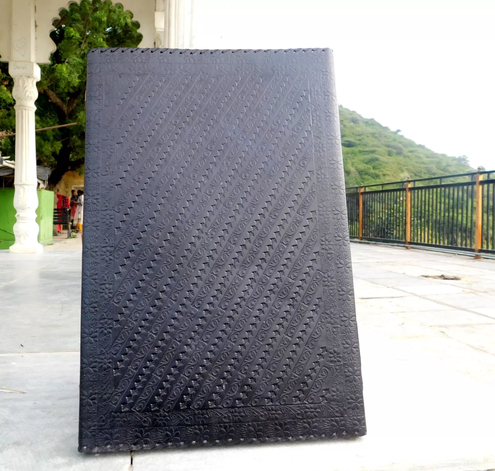 Handcrafted Embossed Design Vintage Leather Bound Journal Seven Stone Grimoire Diary Blank Notebook For Men & Women