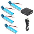 thumbnail image 1 of Kit De Batería De Helicóptero RC, Alta Capacidad, 58,5 Mm De Longitud, Helicóptero RC Ligero, Baterías De 520 Mah, 4 Piezas Para Mantenimiento, 1 of 8