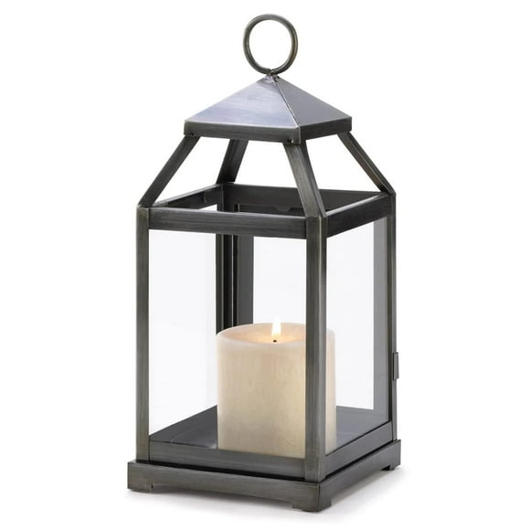 Adornos navideños Lantern Accent Plus de metal plateado