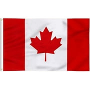 Canada Flag 3x5 FT, Canadian Flags Durable Embroidered Maple Leaf with Vivid Color, Triple Stitching, Canvas Header and Brass Grommets for All-Weather Outdoor Display