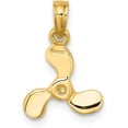thumbnail image 3 of 10K Yellow Gold 3-D Polished Mini Three Blade Propeller Charm - 15.2mm, 3 of 7