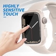thumbnail image 5 of 2 Pack Fit Conçu pour Apple Watch Series 7 41mm Protecteur d'Écran, Verre Trempé avec Étui Rigide PC, Match Series 7 Starlight, 1 Starlight & 1 Transparent, 5 of 5