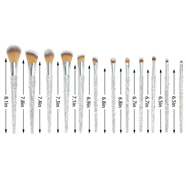 2024,glitter Makeup Brushes Sets -10 Pcs Cosmetic Brushes Set Bling Crystal  Pink Makeup Brushes Set - Premium Synthetic Foundation Powder Concealers E