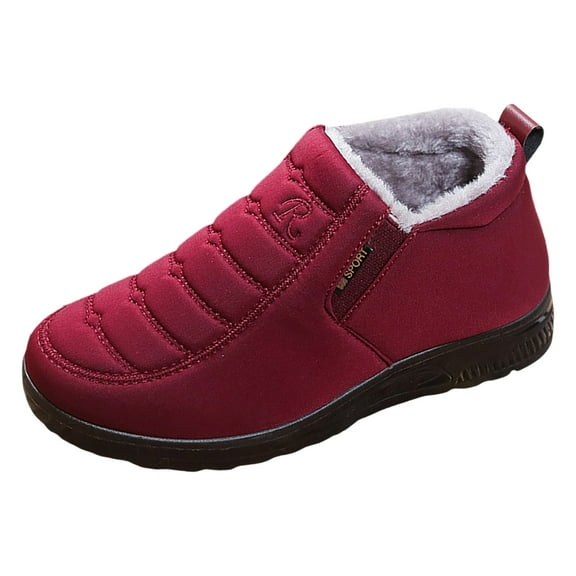 Snow Boots for Women,2023 Winter Velvet Boots With Enhanced Non- Traction for Women And Men Casual Outdoor Cold Weather Footwear,Winter Boots for Women,Red,8.5