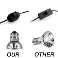 thumbnail image 3 of UVA UVB Tortoise Heat Lamp 25W+50W Clamp-on Reptile Aquarium Heat Bulb Black, 3 of 7