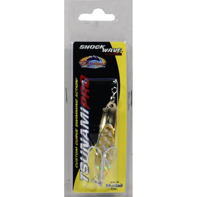 Tsunami Shockwave Spoon Fishing Lure, Gold with Gold Prism, 3/4 oz