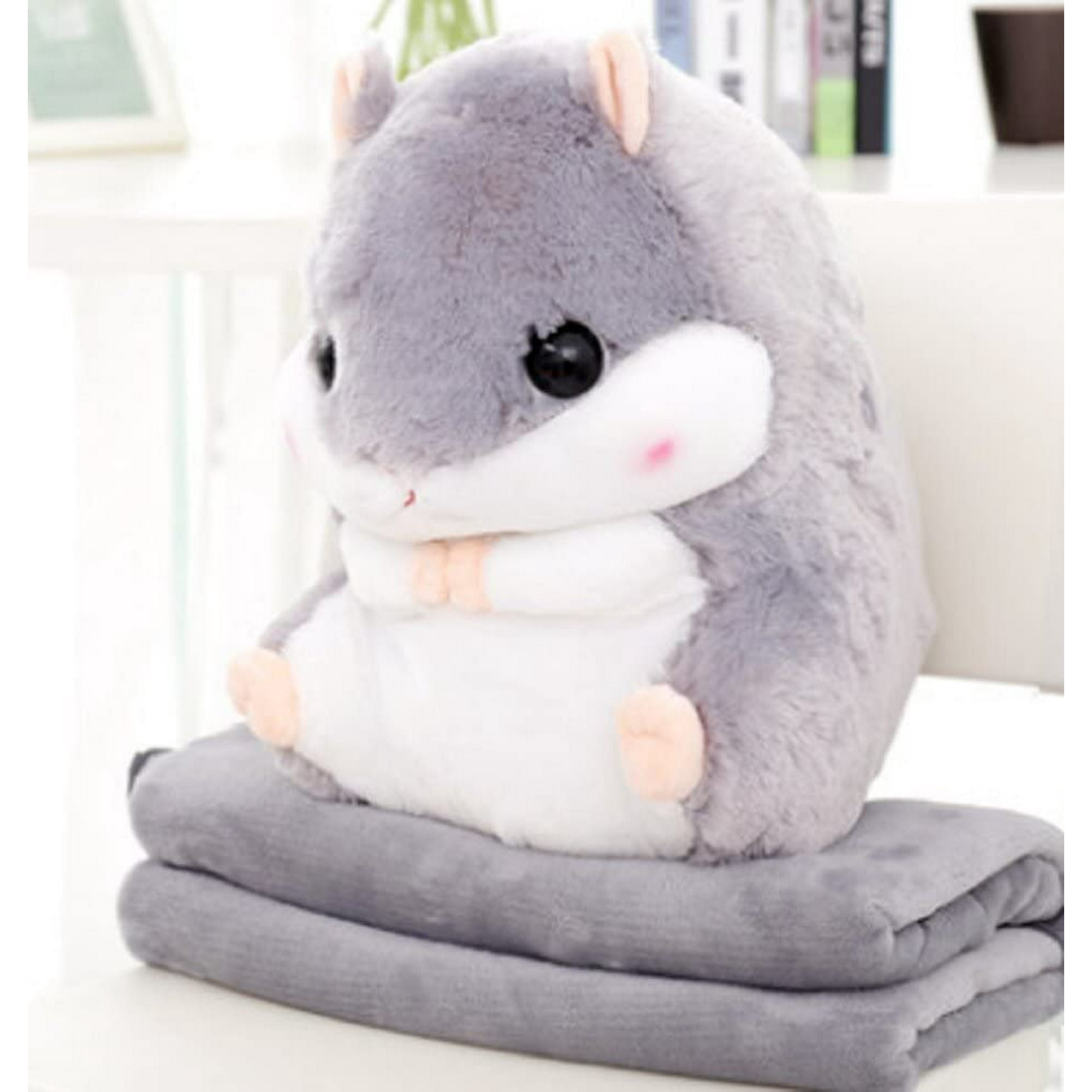 Baby Kids Plush Toy Hamster Pillow With Fleece Blanket Blanket Kawaii Fluffy Hamster Soft Plush Toy Doll Cute Stuffed Toy Walmart