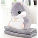 thumbnail image 3 of YunNasi 2 en 1 Schöner und Niedlich Plueschtier Hamster Kissen mit Fleece Blanket Super Witziges und Süßes Geschenk für Kinder und Freundin 50cmX30cm (Braun) Ormromra ZH-187, 3 of 8