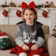 thumbnail image 4 of Garronmavis Cute Cat Long Sleeve Sweatshirt Versatile Casual Long Sleeve Fall Winter Tops Fashion Girls Pullover Crewneck Sweatshirt Polyester Spandex Fabric for Girls 5-6 Years Old, 4 of 7